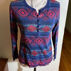 Ralph Lauren Jeans Henley With Aztec Print